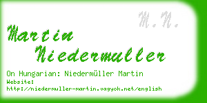 martin niedermuller business card