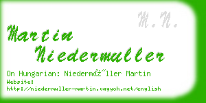 martin niedermuller business card